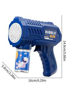 Máquina de burbujas de juego de agua para niños, soplador manual de burbujas estilo Gatling con múltiples orificios y de toque único, opción de 3 colores, generador de burbujas para juego de agua de verano (baterías y solución de burbujas no incluidas)