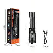 Inside The Bars, Rechargeable Flashlight, Super Bright LED Flashlight, Bright High Lumens Flashlight For Hiking, Camping, Emergency. (Black) - Multicolor - View 10