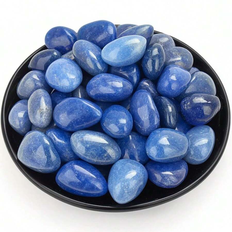QYDCX Polished Stone Set Handpicked Tumbled Stones And Crystals Bulk For Healing Reiki Meditation Witchcraft And Home Decor - Blue Aventurine - View 1