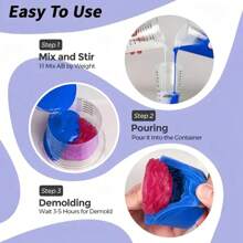 Kit de Silicone Azul Profundo 946ml | Borracha de Cura Rápida de 30 Minutos para Fundição de Resina, Moldes para Velas e Sabonetes | Fórmula Suave para a Pele e com Baixo Odor | Cor Vibrante, Proporção de Mistura 1:1