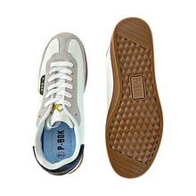 Tenis Casuales P-BOK de Hombre en Blanco Cremoso con Suela de Goma Antideslizante y Detalles en Contraste, Ideales para Uso Diario y Estilo Urbano. - Blanco y Negro - Ver 6