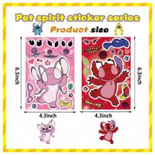 Disney 8pcs Disney  Make A Face Puzzle Stickers Graffiti DIY Diary Planner Phone Laptop Luggage Skateboard Car Birthday Gift Decals Waterproof Toys