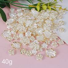 40克DIY珠宝材料配件树脂花用品手工套件用于美甲手机壳装饰DIY耳环吊坠发夹、项链、手链和珠宝配饰 - 彩色 - 查看 4