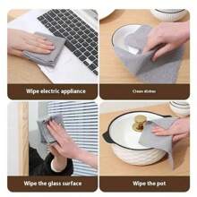 10pcs Highly Absorbent Super Soft Microfiber Cleaning Cloths - Lint-Free, Strong Water Absorption, Non-Oil Stain, Suitable For Washing Dishes, Furniture, Outdoor Cleaning, Reusable & Washable, Slouchy Wiping Cloth