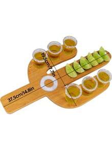 Cactus Tequila Tray,Bamboo Shot Glass Holder Serving Tray,Cactus Mexican Tequila Board,Funny Flight Tray For Bar Restaurant Party Family Gathering Tequila Gifts - Multicolor - View 8