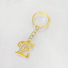 1 pièce Porte-clés pendentif en métal avec 26 lettres strass, style coréen minimaliste. Porte-clés de voiture, accessoire de sac à la mode, petit cadeau, cadeau pour elle, cadeau pour femme