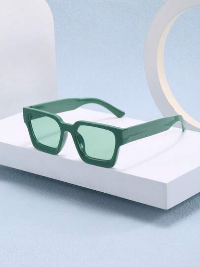 1 pieza Nuevas gafas de moda con marco grueso y cuadrado, de colores, para hombres y mujeres, accesorio de moda adecuado para salir, compras y recreación