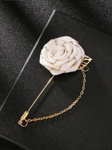 1 Stück Luxus Gold Seide Rose Brosche - elegante Ansteckblume für Hochzeitsbräutigam, Brautparty, Anzug, Herren- und Damenformalkleidung (lange Broschen-Design), Vintage Rucksack für die Schule