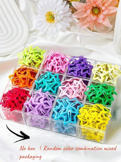 100 piezas Clips para el cabello con estrellas de cinco puntas estilo Y2K lindas, accesorios para el cabello adorables con estrellas metálicas - Clips con estrellas de cinco puntas estilo Y2K para niñas, antideslizantes, accesorios para mujeres - Adecuados para uso diario, fiestas, personaje principal de fiesta de dopamina, combinación de colores aleatorios, set mixto de pinzas para el cabello, pasadores para el cabello, artículos escolares, universidad
