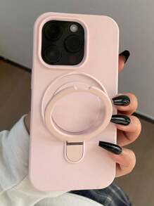 Sequins 1pc Luxury Liquid Silicone Matte Invisible Ring Holder Stand Case Compatible With Iphone16 15 14 13 12 11 Pro Plus Max Wireless Charge Waterproof Shockproof Anti-Fall Scratch Resistant