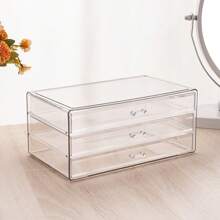 [ Thickened Transparent Jewelry Storage Box ] Large-Capacity Household Organizing Box, Dust-Proof Storage Box For Earrings And Necklaces, Drawer-Style Jewelry Box, One Compartment For Each Item, For Organization And Storage For Women Storage Organizer Travel Essentials Back To School Dormitory Storage