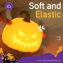 JAKEE O' LAMP Pumpkin Night Light, Touchable Control, Rechargeable & Dimmable, Bedroom Decor, Creative Gift, Suitable For Bedroom, Interesting Desktop Decoration Gift