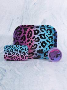 3 Pieces Set, Entry-Level Set With Multiple Prints - Including Metal Rolling Tray, Grinder, And Iron Box, Stylish Design, Perfect Gift For Halloween And Christmas!