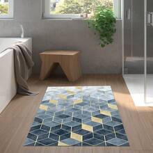 MADE IN TURKEY Inci Digital Printed Turkish Rug – Soft Touch, Washable Carpet With Non-Slip Felt Backing – Modern Decorative Floor Mat, Suitable For Living Room, Bedroom, Hallway Or Entryway – Available In 7 Sizes (50*60, 50*80, 60*100, 80*120, 80*150, 80*200, 80*300 Cm). Quick-Drying, Highly Absorbent, Soft, And Comfortable Design. Suitable For Both Indoor And Outdoor Use - Royal Blue - View 5