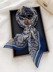 Pañuelo cuadrado versátil nuevo para 2025, pañuelo de seda de alta calidad para mujeres, pañuelo de gasa con estampado decorativo, elegante y encantador para primavera/verano