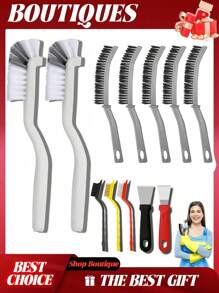 12Pcs Crevice Cleaning Brush Set, Hard Bristle Cleaning Supplies For Kitchen, Bathroom, Corner, Grout, Sink, Cup, Teapot, Bottle, Blender