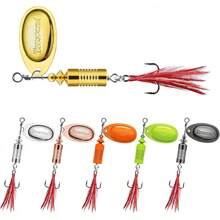 Fishing Jigs de Pesca Giratorios de Cola Giratoria, Bien Hecho Gallo Cola Señuelos de Pesca con Flash Cuerpo de Cobre y La Hoja, Jigs de Agua Dulce Crappie, Hoja Cebo para Trucha Perca - B1-7,2 cm, 11 g - Ver 13