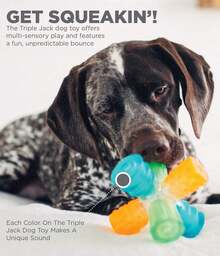 Outward Hound Triple Jack Interactive Multi-Squeak Dog Toy - Khối lập phương - Xem 2
