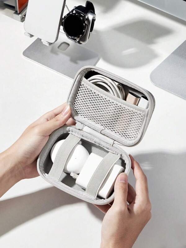 EVA Leather Earphone Case, Data Cable, Charger, USB Flash Drive, USB Shield Hard Shell Protective Storage Case, Shockproof And Pressure Resistant. Photo Printer Storage Box In Candy Color PU Leather, Anti-Scratch And Durable. Small Camera Protective Carrying Case