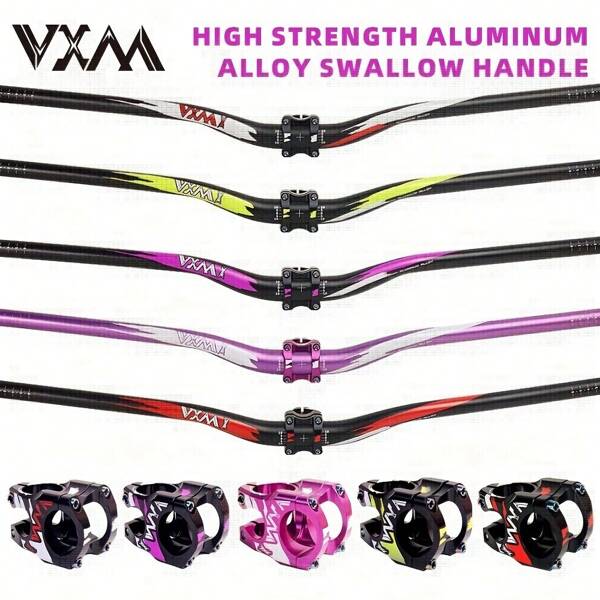 1pc VXM Super-Light 35mm Aluminum Alloy Bicycle Handlebar - CNC Machined, Hollow Design, Adjustable Stem, Enhance Riding Performance, Durable Lightweight Bike Part, Multi-Color