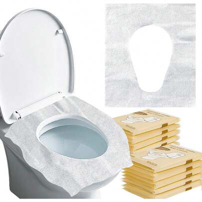 20/50/100pcs Disposable Toilet Seat Covers - Portable Toilet Seat Paper Liners, Flushable, Suitable For Bathroom, Travel, Camping, Hotel And More