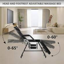 Adjustable Chair With Wheels 73inch Tattoo Bed Client Massage Table With Stool Massage Table Bed Spa Beauty Esthetician White