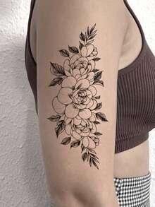 6pcs/Set Temporary Tattoo Stickers, Dark Mysterious Style Waterproof Long Lasting Fake Tattoos For Body, Suitable For Single's Party, Women's Wrist, Arm, Collarbone, Chest, Back, Leg