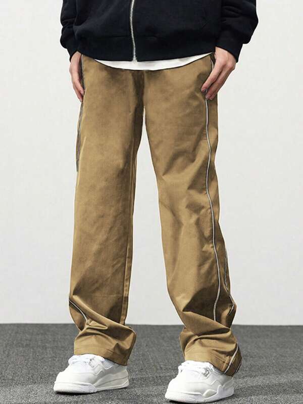 1pc Teen Boys/Youth Fashionable Casual Simple Design Long Pants, Autumn/Winter