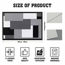 4/6 Stücke Set rote, graue, schwarze, weiße geometrische quadratische lebendige moderne kreative Tischsets - hochwertiges Leinenmaterial, leicht zu reinigen, geeignet für Küche, Esszimmer Dekoration, Feiertags-Tischdekoration, Heimdekoration - Rot - Übersicht 16