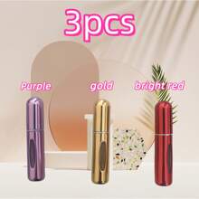 Three-Pack Perfume Bottle,Purple + Gold + Bright Red, Can Hold 5 Ml, Small And Exquisite, Easy To Carry