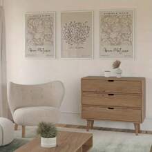 3er-Set Wandkunst im Matisse-Stil - Ungerahmte Vintage- & Minimalistische Drucke, geeignet für Wohnzimmer, Schlafzimmer, Homeoffice - Blätter-Muster Landschaftsplakate