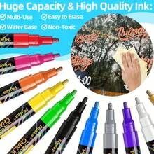 8 Farben flüssiger löschbarer Kreidestift - waschbare und feuchtwischbare fluoreszierende Marker, geeignet für Tafel, Glas, Abschlussfeier, Schule, Kinder, Autoreparatur, Schulbedarf, Rückkehr zur Schule
