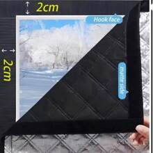 Insulating Curtain Convenient Self-Adhesive Cold Insulation Window Screen Sunshade Sound Insulation Double Layer Thick Insulating Curtain Blackout Curtain