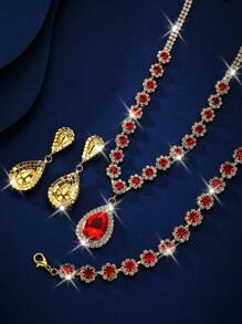 1 Women's Fashion Jewelry Set, Including Necklaces, Earrings And Bracelets - Suitable For Women's Daily Wear, Weddings, Parties, Etc.