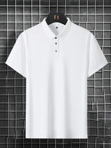 男士休闲运动纯色简约百搭Polo衫 白色 夏季 - 白色 - 查看 1