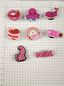 Set de 8 piezas con diseños de patrones de dibujos animados de arcoíris para decorar sandalias, pulseras, pantuflas, teléfonos - Set de regalo DIY adecuado para amantes de los animales, cumpleaños, vacaciones