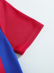 [Customized Product] Barcelona FC 2pcs Casual Sports Training Quick-Dry Short Sleeve Sportswear Set, Fixed No.9 Number, Suitable For Football, Workout, Daily Wear, Name Customization