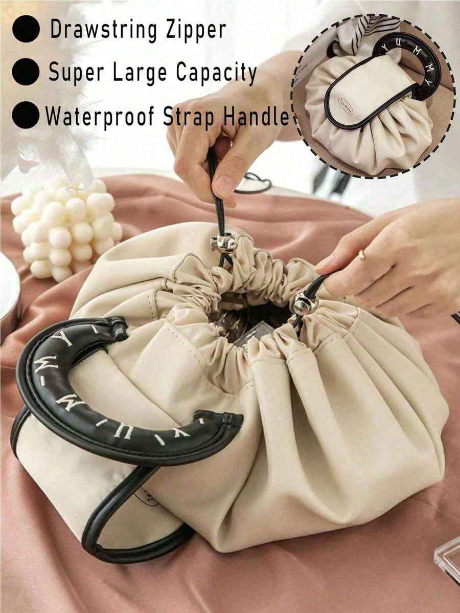 1pc Oversized Fabric Drawstring Makeup Bag, Makeup Brush Storage Pouch, Toiletry Bag, Portable Travel Tote, Drawstring Design, Multi-Colors, Large Capacity Cosmetic Organizer Bag For Skincare, Home And Travel Bag, Room Decor, Bags, Makeup Bag, Vanity, Make Up Bag, Organizer, Storage, Makeup Bags, Toiletry Bag, Cosmetic Bag, Vanity, Make Up Pouch Bag, Cosmetic Bag, Christmas Gifts, Pouch, Clutch / Small Handbag, Makeup Organizer, Pouch, Brush Holder, Mini Pouch, Large Capacity Pouch