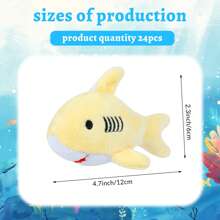 24-Pack Shark Party Favors, Mini Stuffed Animal Soft Shark Toys, Plush Keychains, Backpack Clips, Cute Decorative Plush Toy Accessories, Gift Bag Fillers For Boys Girls (Multicolor)