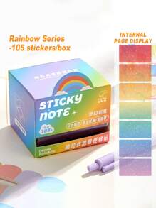 105 Sheets Of Pearlescent Pull-Out Sticky Notes In Gradient Colors, Transparent And Waterproof Material, Student Note Stickers, High Aesthetic Value Sticky Note Pad, Tear-Off Without Leaving Any Marks, Stationery Stickers., School Supplies, Back To School