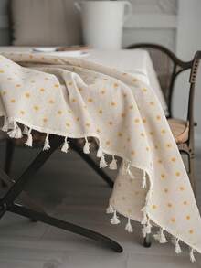 MeijiaMo 1 Stück rechteckige Tischdecke mit Blumen Muster, nordischer, lässiger Stil Dekor, staubdicht, Tischsets, geeignet für Küche, Esszimmer, Hotel, Outdoor, Partys, Feste, alle Jahreszeiten - Verschiedenfarbig - Übersicht 1