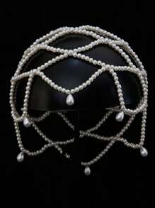 Yolpan SA01 Neuer Ankunft Stirnband mit Quaste und Perlen Stirnschmuck - Eleganter Braut Haarschmuck für Hochzeiten, Boho Bräute & Fotoshootings