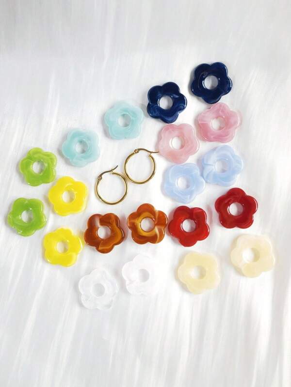 2pcs Dopamine Themed Floral Earrings, Suitable For Holiday & Daily Wear