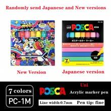 Set de marcadores acrílicos UNI Feutre, nuevo empaque, PC-1M, PC-3M, PC-5M, bolígrafo para póster publicitario POP, dibujo, manualidades de arte para estudiantes, útiles escolares