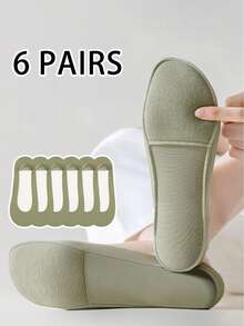 6 Pairs Calcetines Mujer Of Women's Ice Silk Boat Socks, Non-Slip And Non-Falling Heels, Shallow And Invisible Summer Thin Women's Socks Suitable For Daily Commuting High Heels - Multicolor - View 8