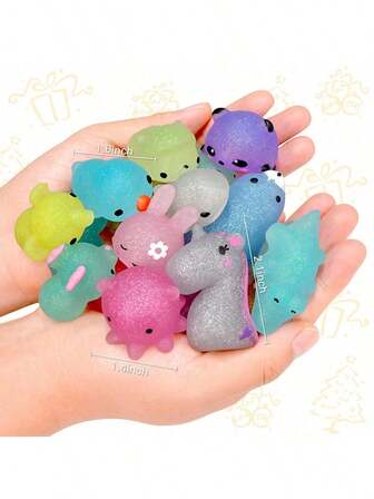 5/10/20/50/100pcs Kawaii Animal Squishy Toys, Stress Relief Squeeze Squishies, Anti-Pressure Ball, Party Favors & Birthday Gifts