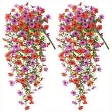 2pcs UV-Resistant Daisy Hanging Flowers - Realistic Artificial Flower Decor For Indoor And Outdoor, Perfect For Porch, Window, Yard - Easy Maintenance