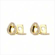 THATBOY 1颗/2颗/4颗 单面双面镂空铜微镶嵌氧化锆石牙饰，女士款，可调节 - 彩色 - 查看 17