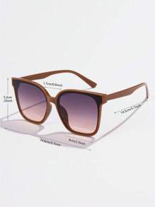 1 pieza Gafas de sol cuadradas y sobredimensionadas para mujer con marco de plástico, de estilo clásico y fashion para viajes, de estilo bohemio para protección solar al aire libre, adecuadas para uso diario y vacaciones