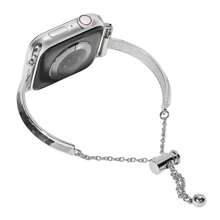 1pc Women Stainless Steel Replacement Watch Band Compatible With Apple Watch 38mm 40mm 41mm 42mm 44mm 45mm 46mm 49mm, Fits Apple Watch SE Series 1-10, Slim Versatile Bangle Bracelet For Men/Women